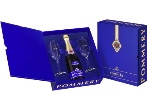 Champagne Pommery Luxe Coffret inh. 1 fles Pommery & 2 flûtes N.V.